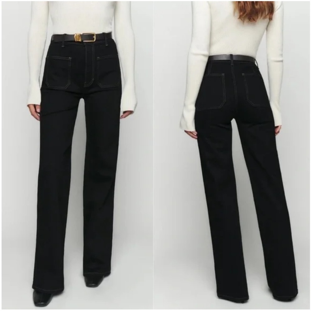 Reformation Black Flare Jeans